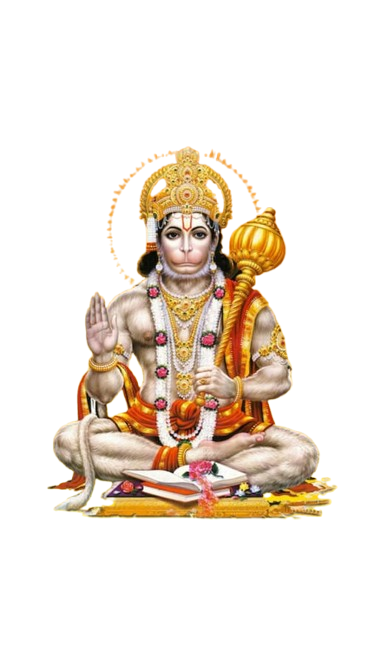 Lord Hanuman seated blessing illustration