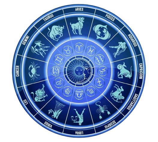 Glowing zodiac wheel